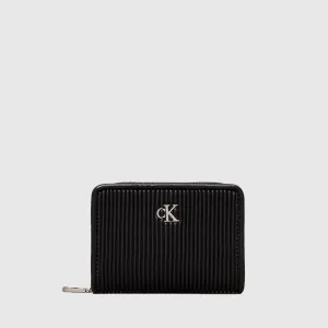 Rib  Zip Wallet - Black