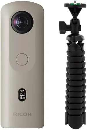 RICOH Theta SC2 Business Edition Indoor and Outdoor 4K Camera with OLED Display (Gray) Bundle with Focus Camera Flexible 10-Inch Spider Tripod (2 Items)