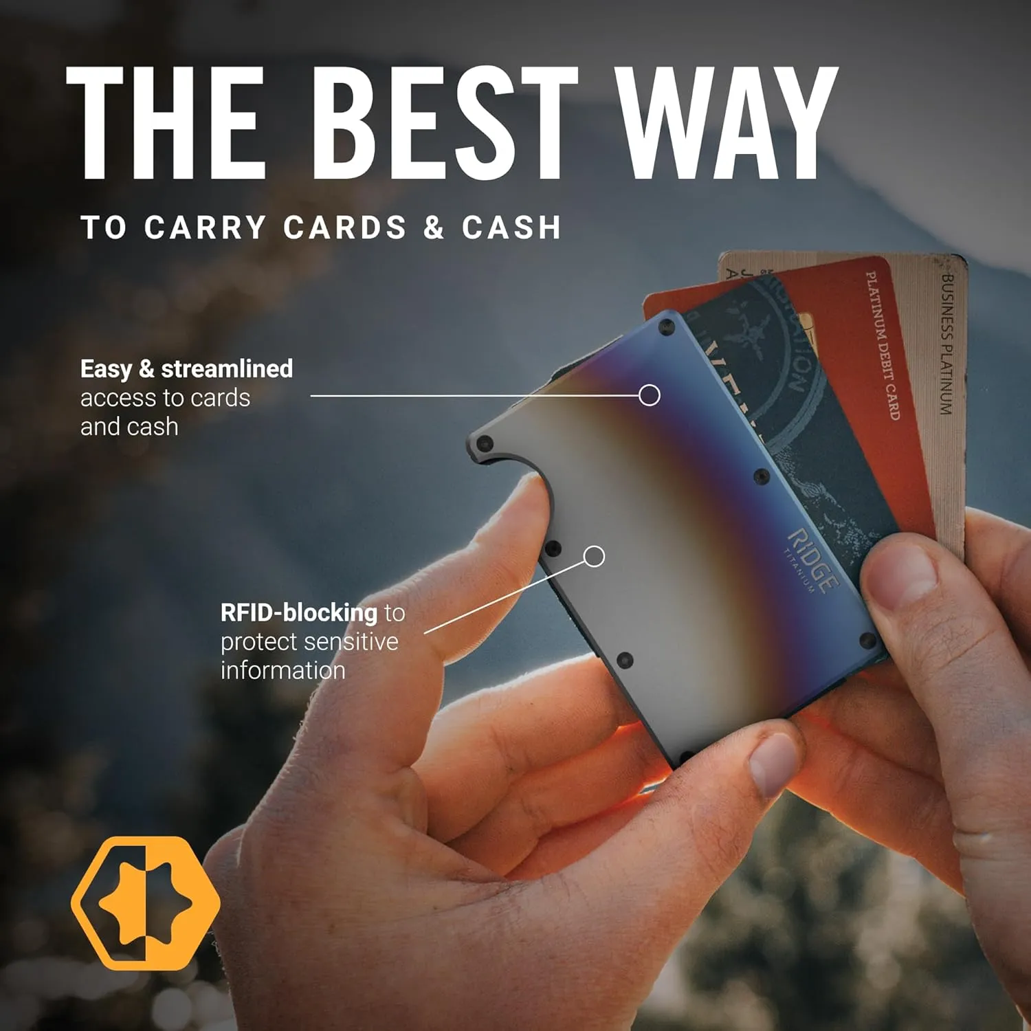Ridge Wallets for Men - Slim Minimalist Wallet For Men, Front Pocket Wallets for Men, RFID Wallet For Men - Card Holder Wallet (Burnt Titanium)