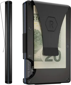 Ridge Wallets for Men - Slim Minimalist Wallet, Front Pocket Wallets for Men, RFID Wallet - Card Holder Wallet (Black)