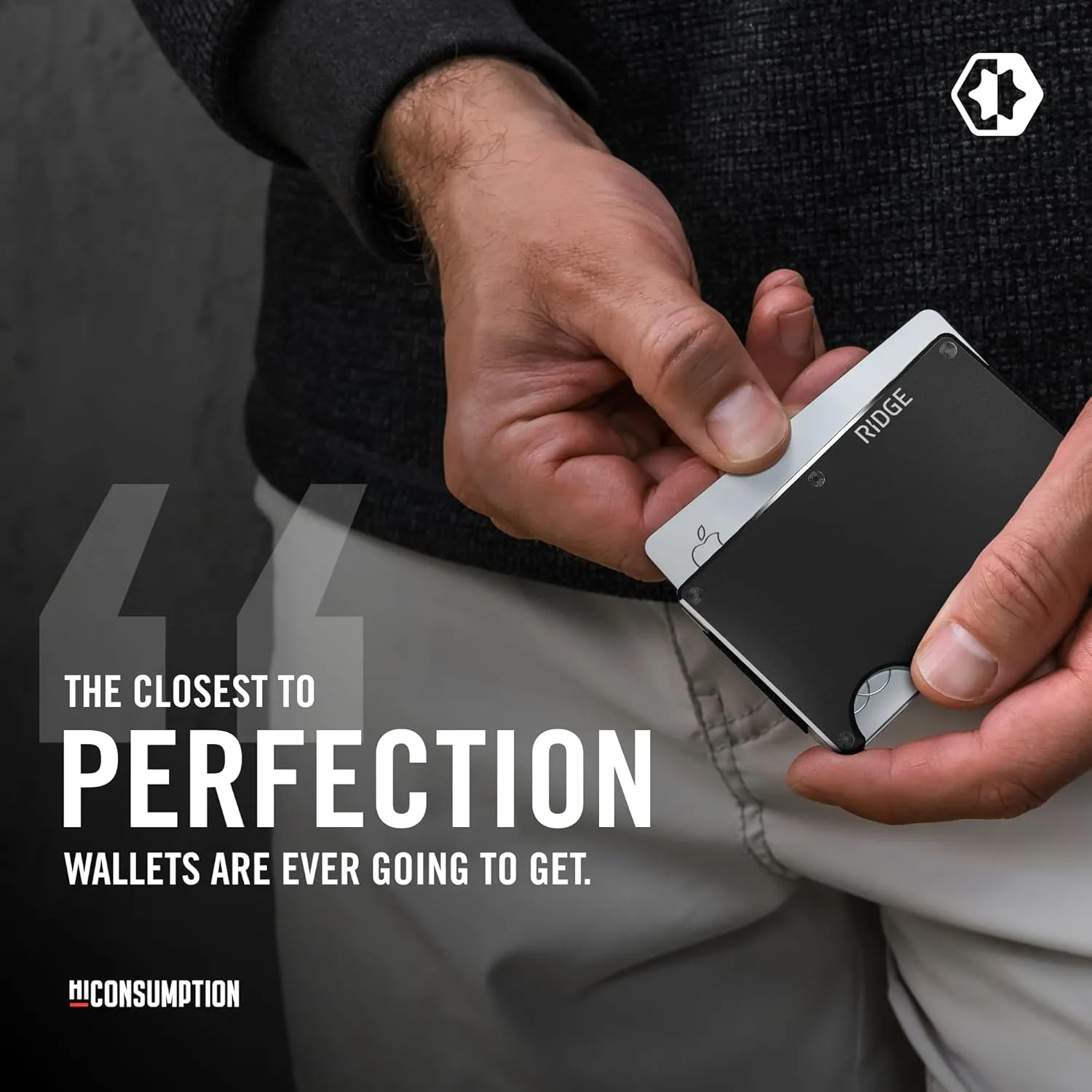 Ridge Wallets for Men - Slim Minimalist Wallet, Front Pocket Wallets for Men, RFID Wallet - Card Holder Wallet (Black)