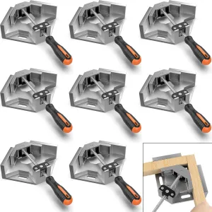 Right Angle Clamp, Housolution [8 PACK] Single Handle 90° Aluminum Alloy Corner Clamp, Clamps for Woodworking Adjustable Swing Jaw, Woodworking Tools Photo Frame Vise Holder