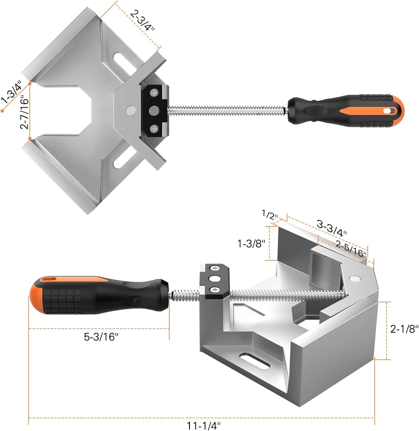 Right Angle Clamp, Housolution [8 PACK] Single Handle 90° Aluminum Alloy Corner Clamp, Clamps for Woodworking Adjustable Swing Jaw, Woodworking Tools Photo Frame Vise Holder