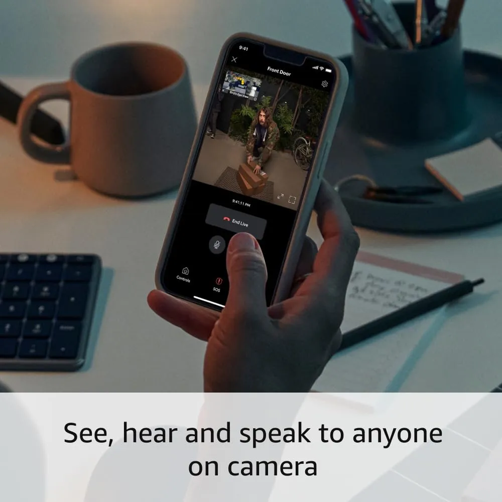 Ring Battery Doorbell Pro (newest model), Two-Way Talk with Audio , 3D Motion Detection, and 1536p HD  Head-to-Toe Video