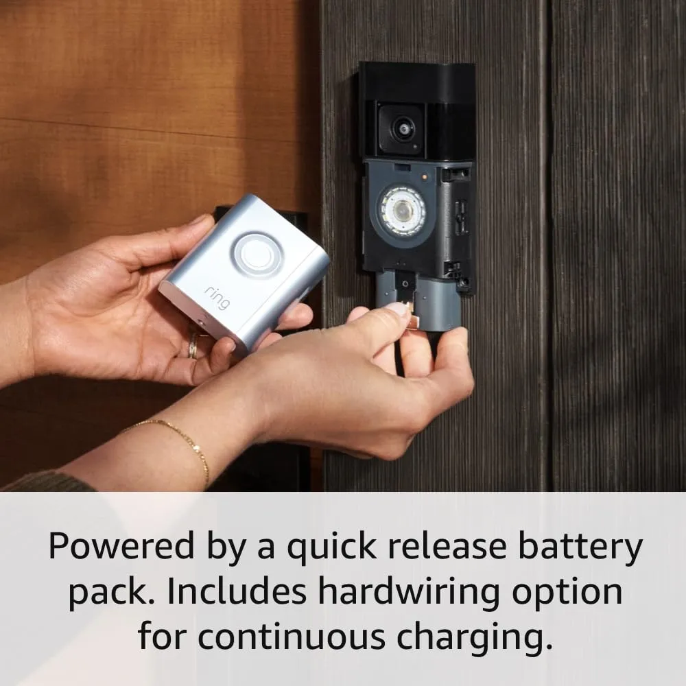 Ring Battery Doorbell Pro (newest model), Two-Way Talk with Audio , 3D Motion Detection, and 1536p HD  Head-to-Toe Video
