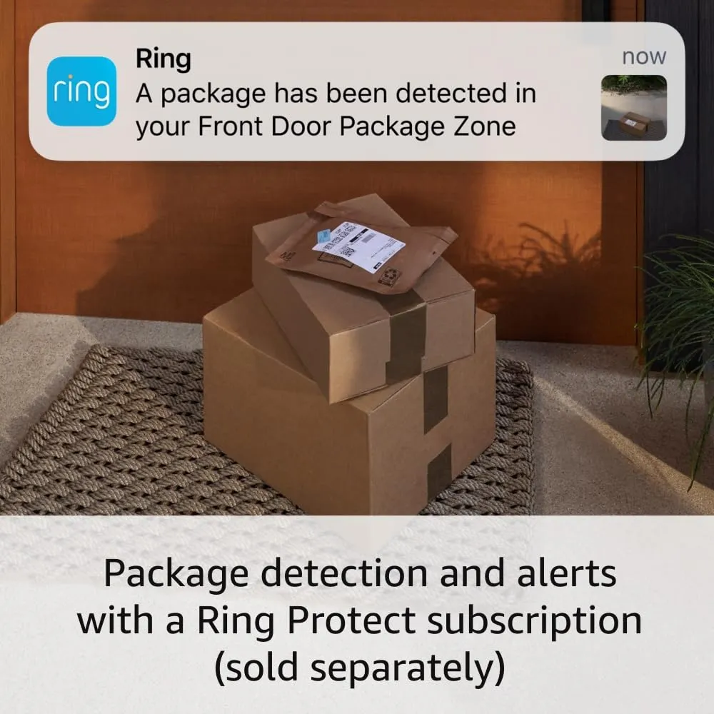 Ring Battery Doorbell Pro (newest model), Two-Way Talk with Audio , 3D Motion Detection, and 1536p HD  Head-to-Toe Video