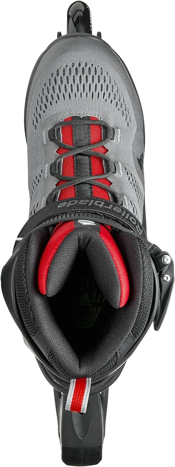 Rollerblade Macroblade 84 Men's Adult Fitness Inline Skate, Dark Gray & Red, Performance Inline Skates