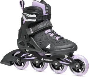 Rollerblade Macroblade 84 Women's Adult Fitness Inline Skate, Black & Lavender, Performance Inline Skates