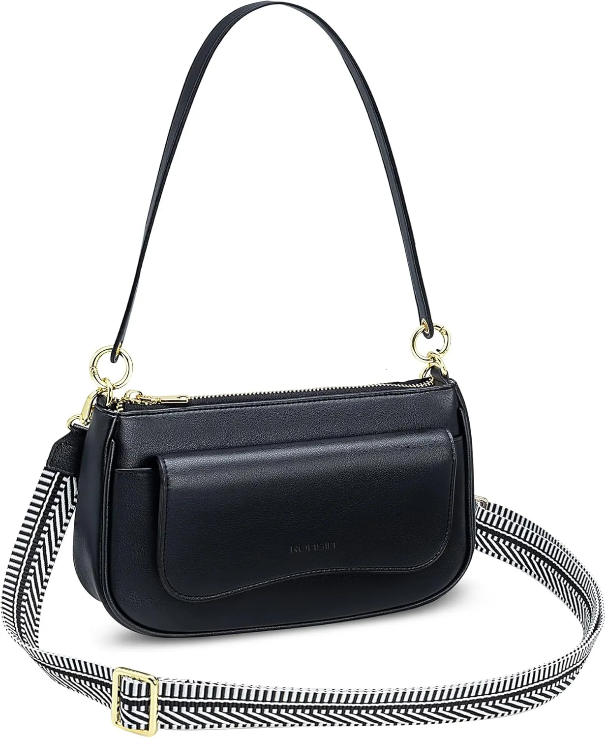 RONSIN Small Shoulder Bag for Women Mini Clutch Purse Tote Handbag Zipper Closure Crossbody Hobo Purse