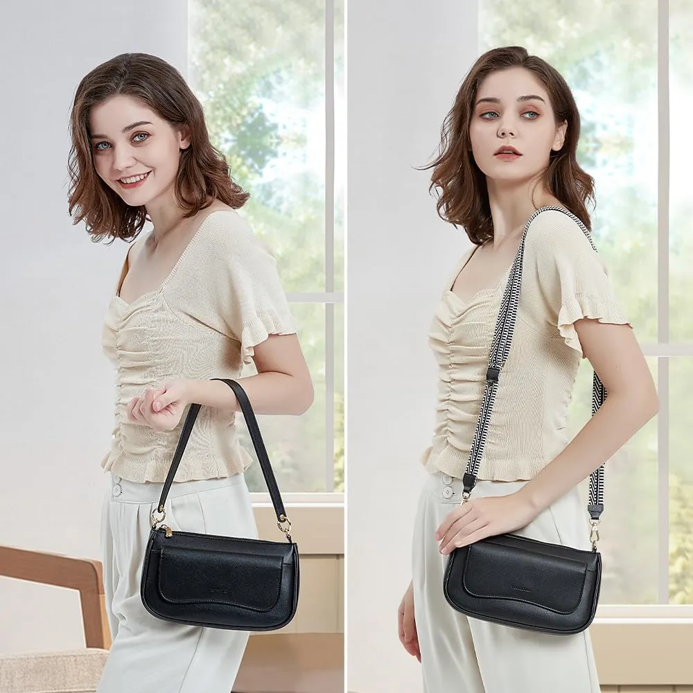 RONSIN Small Shoulder Bag for Women Mini Clutch Purse Tote Handbag Zipper Closure Crossbody Hobo Purse