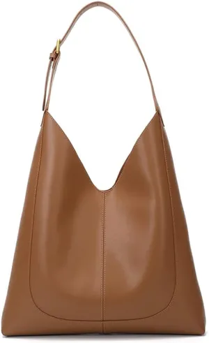 ROUROU Shoulder Bag for Women Large Capacity Handbag Shoulder Strap Adjustable Tote Bag Genuine Leather Purse