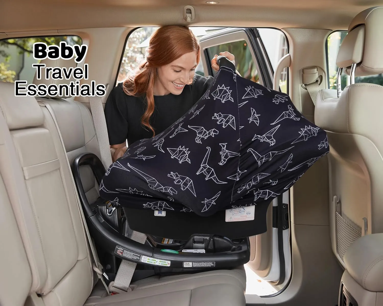 Rquite All-in-1 Car Seat Cover Baby, Carseat Covers for Girl Boy, Stretchy Soft Infant Car Seat Cover, Multi-use Baby Carrier Cover, Car Seat Canopy, Stroller Sun Shade, Nursing Breastfeeding Cover