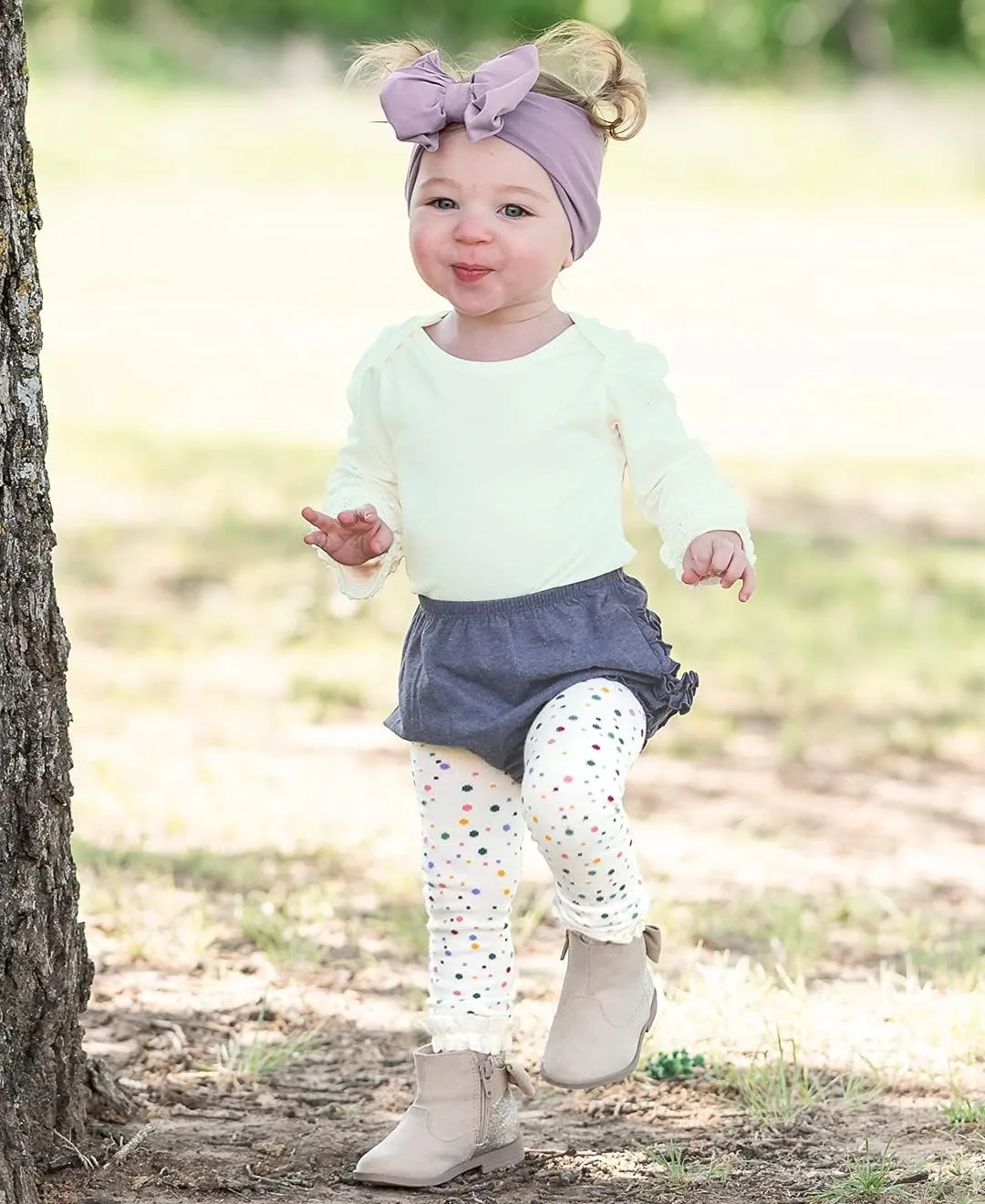 RuffleButts Baby/Toddler Girls Knit Long Sleeve Ruffle Bodysuit with Snaps