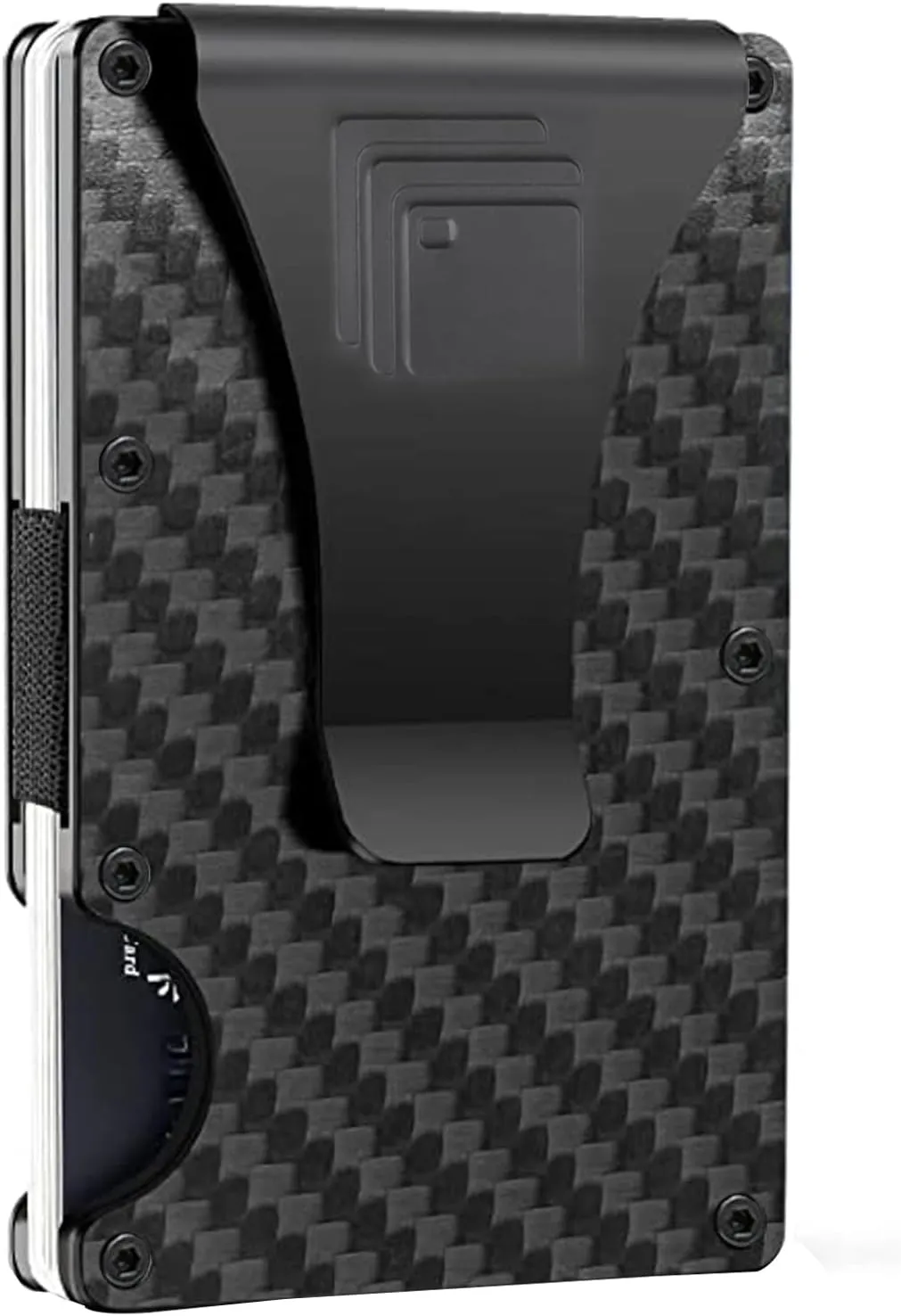 RUMEX Men’s Metal Wallet & Card Holder - RFID Blocking Anti-Theft Slim Wallet for Men - Sleek & Minimalist Metal Design - Men’s Card Organizer & Money Clip - BLACK CARBON FIBER
