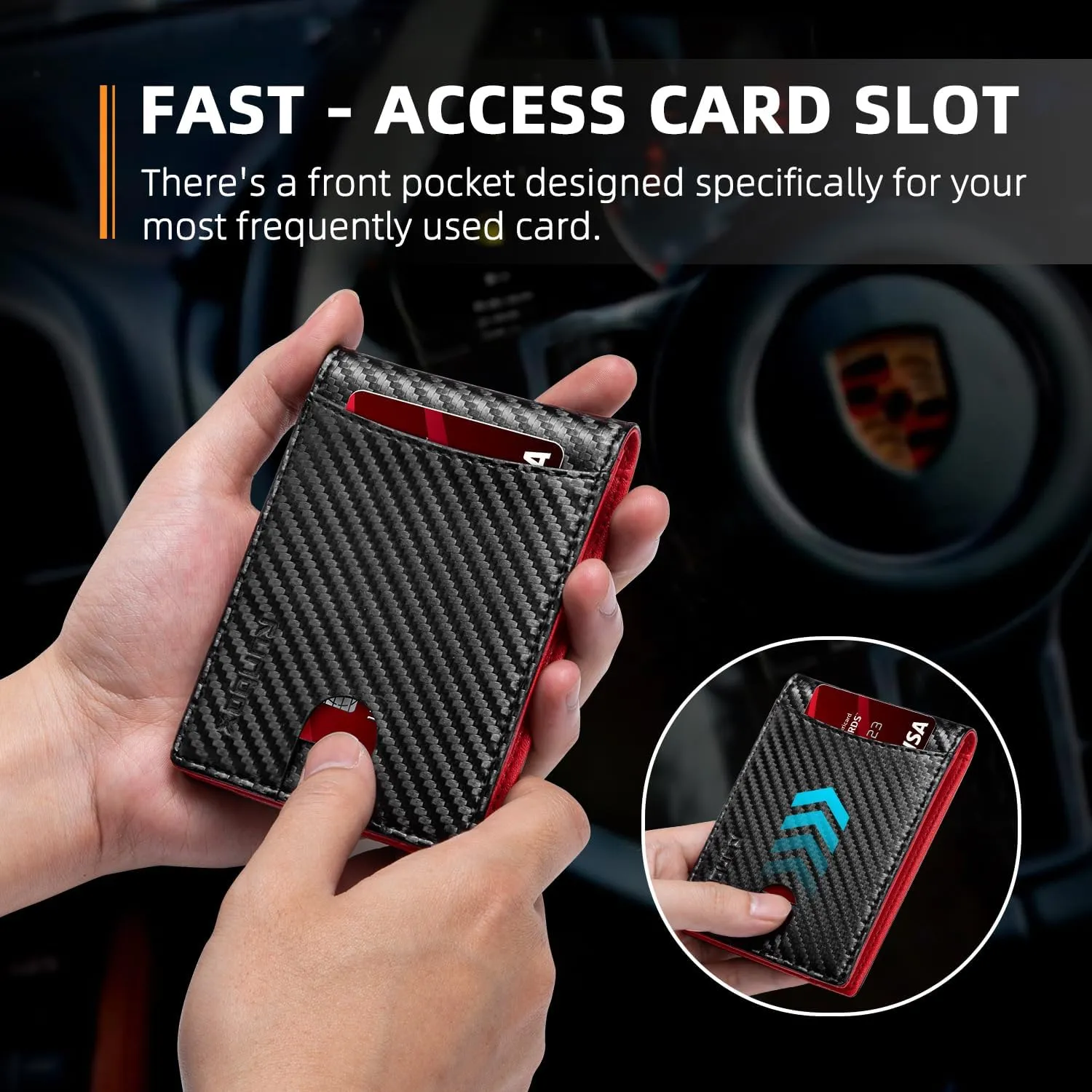 RUNBOX Slim Money Clip Wallets for Men RFID Blocking 11 Card Holder Minimalist Small Leather Bifold Men's Front Pocket Wallet Gift Box