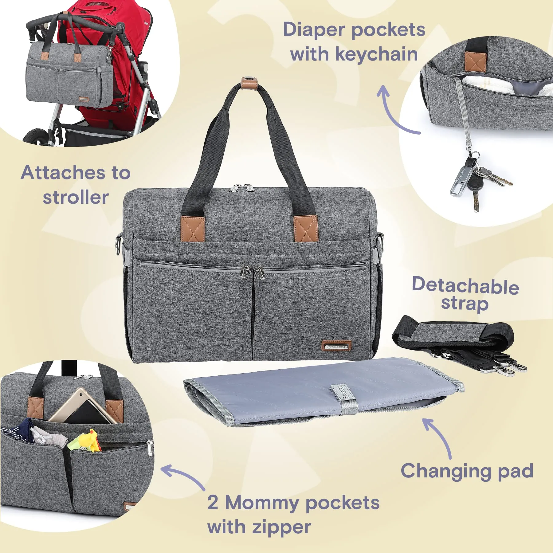 Ruvalino Diaper Bag Tote