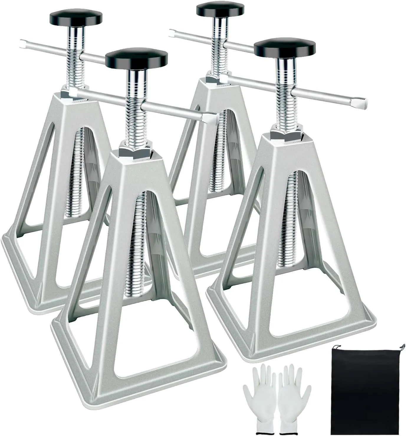 RV Stabilizer Jacks 4 Pack with Storage Bag, Aluminum Stabilizer Jacks, Adjustable Floor Jack Post,Single Trailer Stabilizer Jacks Support up to 6000 Lbs, Adjustable from 11-17 inch
