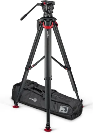 Sachtler aktiv10T 100mm Fluid Head with flowtech 100 Carbon Fiber Tripod and Mid-Level Spreader