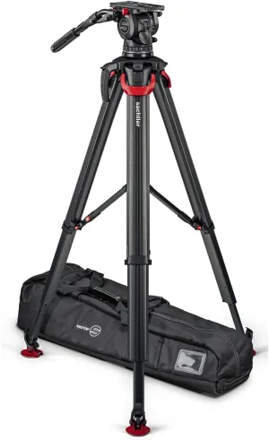 Sachtler aktiv14T 100mm Fluid Head with flowtech 100 Carbon Fiber Tripod and Mid-Level Spreader