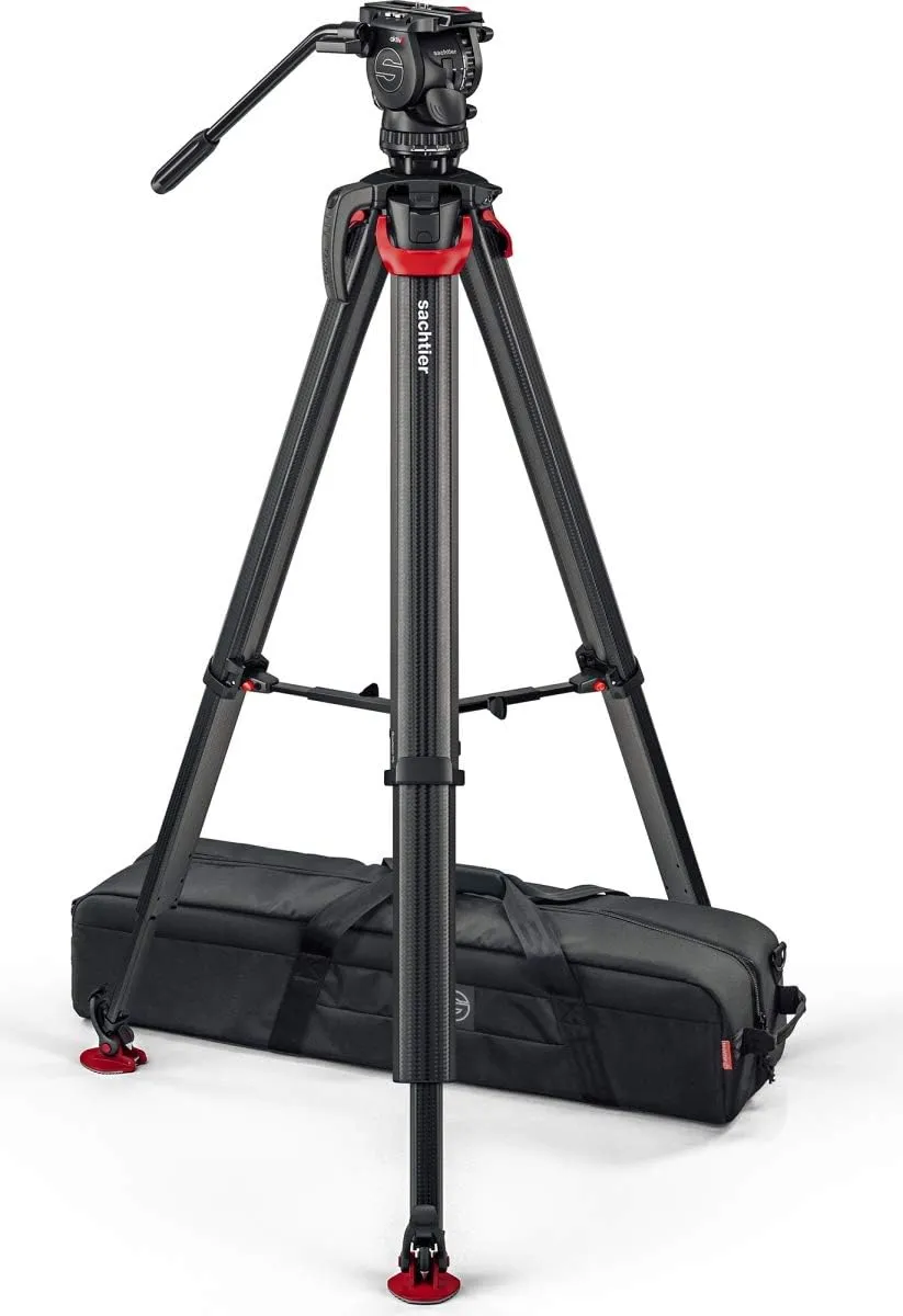 Sachtler SACH-S2064S-FTMS System Aktiv6 Sideload with Flowtech 75 mm Tripod, Mid-Level Spreader, Carry Handle & Bag
