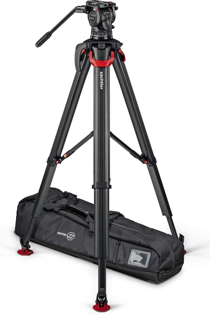 Sachtler SACH-S2072S-FTMS System Aktiv10 Sideload with Flowtech 100 Tripod, Mid-Level Spreader, Carry Handle & Bag