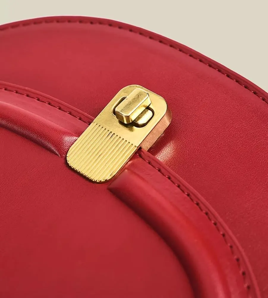 Saddle Bag for Women Vintage Leather Cross Body Purse Single Shoulder Bag with Adjustable Strap Satchel Ladies Purse
