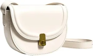 Saddle Bag for Women Vintage Leather Cross Body Purse Single Shoulder Bag with Adjustable Strap Satchel Ladies Purse