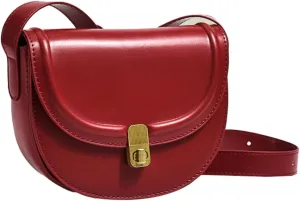 Saddle Bag for Women Vintage Leather Cross Body Purse Single Shoulder Bag with Adjustable Strap Satchel Ladies Purse