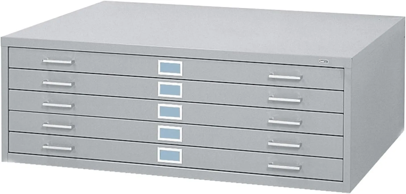Safco Products 4998GRR Flat File for 48" W x 36" D Documents, 5-Drawer (Additio0l Options Sold Separately), Grey