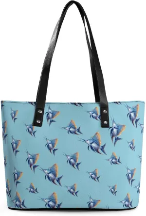 Sailfish Purse for Women Casual Tote Bags Purses Ladies Top Handle Shoulder Handbag for Work Travel
