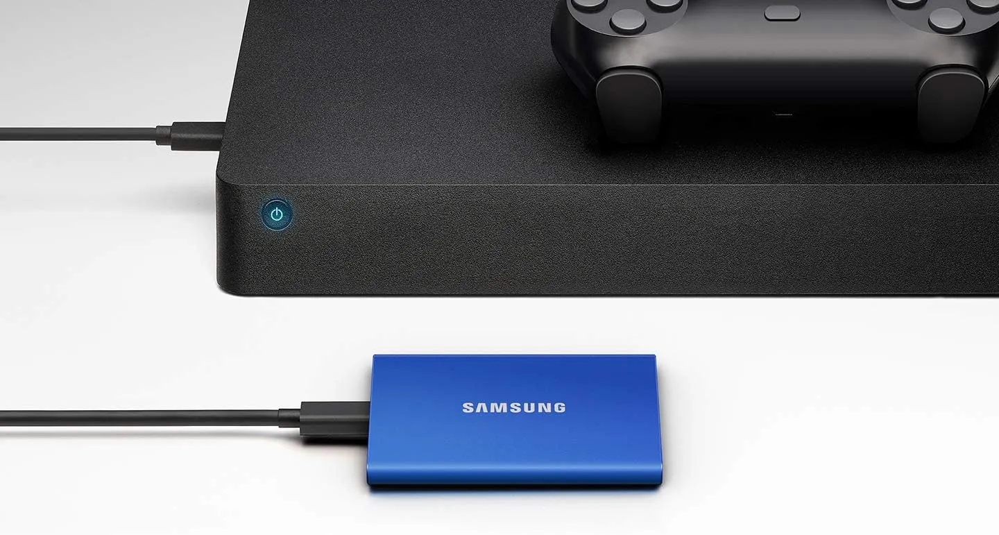 SAMSUNG T7 Portable SSD, 1TB External Solid State Drive, Speeds Up to 1,050MB/s, USB 3.2 Gen 2, Reliable Storage for Gaming, Students, Professionals, MU-PC1T0T/AM, Gray