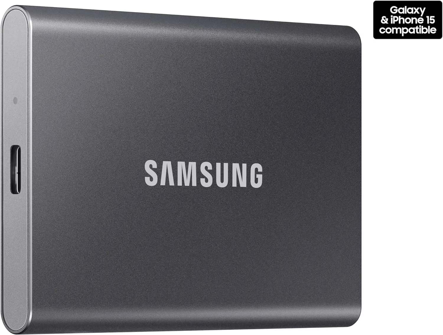 Samsung T7 Portable SSD, 1TB External Solid State Drive, Speeds Up to 1,050MB/s, USB 3.2 Gen 2, Reliable Storage for Gaming, Students, Professionals, MU-PC1T0T/AM, Gray