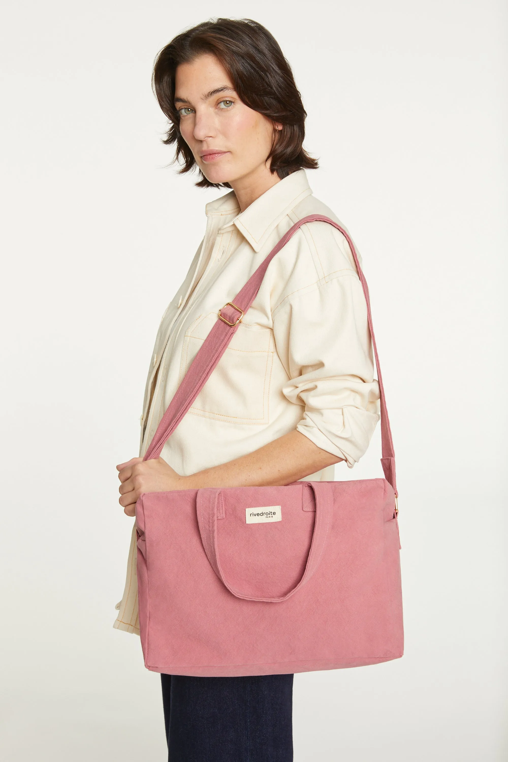Sauval the city bag - Recycled cotton "bois de rose"