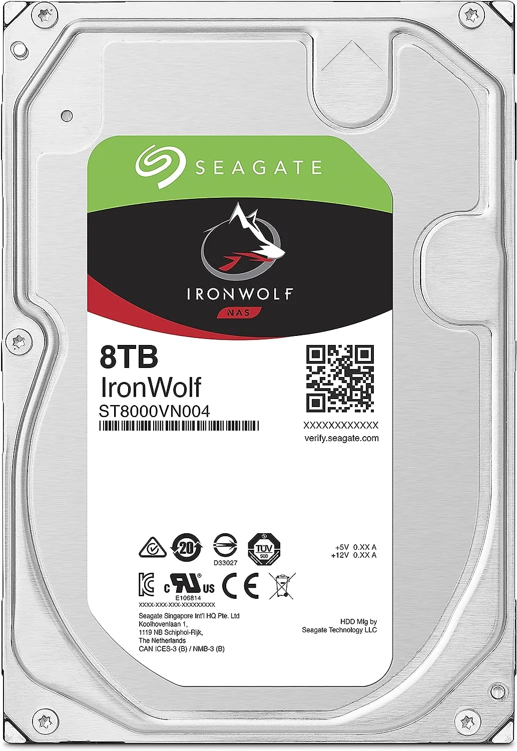 Seagate IronWolf 8TB NAS Internal Hard Drive HDD – 3.5 Inch SATA 6Gb/s 7200 RPM 256MB Cache for RAID Network Attached Storage – Frustration Free Packaging (ST8000VNZ04/N004)