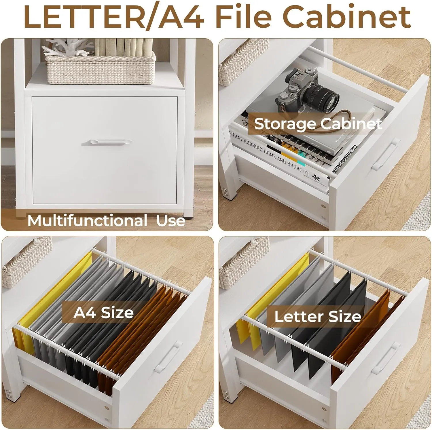 SEDETA 98" Home Office Desk, White Computer Desk with Letter/A4 File Drawer & Power Strip with USB, 2 Person Long Desk with Storage, Printer Shelf & Monitor Stand for Home Office, White