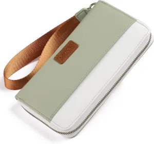SENDEFN Womens Wallet Genuine Leather Wristlet Wallets for Women Clutch Credit Card Holder Zipper Around Long Purse