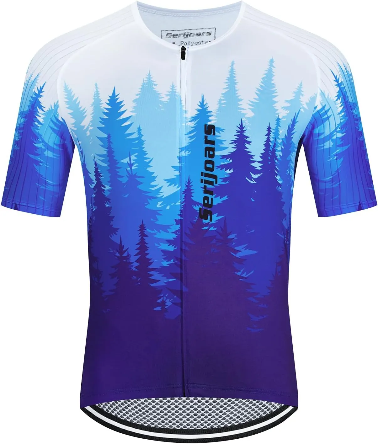 Serijoars Racing Cycling Jersey Men, Men's Bike Tops Polyester, Reflective, 3-Pockets