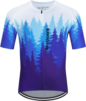Serijoars Racing Cycling Jersey Men, Men's Bike Tops Polyester, Reflective, 3-Pockets