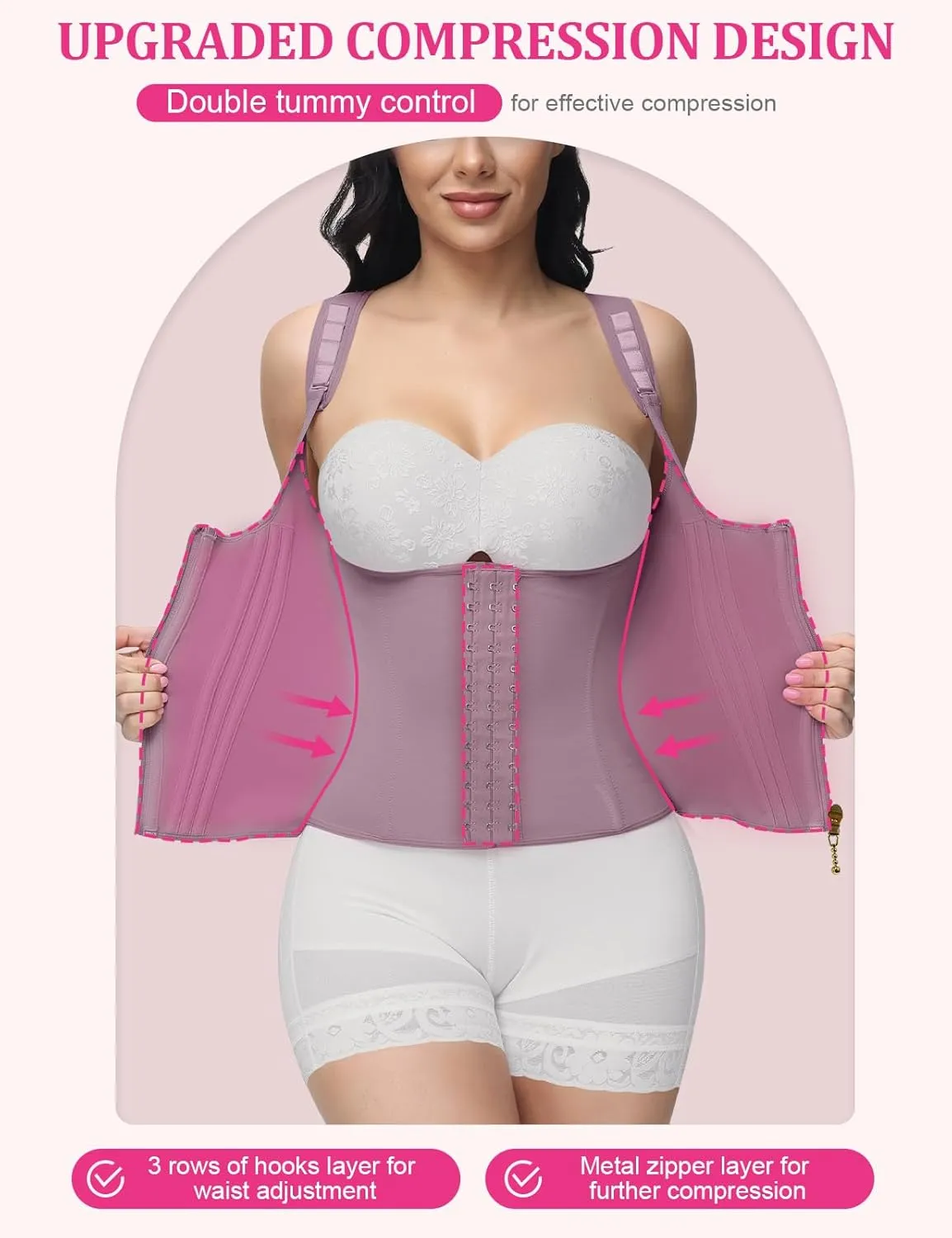 SHAPSHE Waist Trainer for Women, Tummy Control Sports Girdle, Workout Body Shaper with Adjustable Shoulder Strap