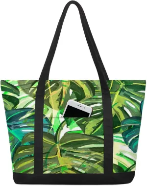Sheets Sleeves Tote Bag for Women Work Canvas Travel Tote Bags with Zipper Large Capacity Casual Handbag with Inner Pockets Reusable Shopping Shoulder Bag for Teacher Nurse