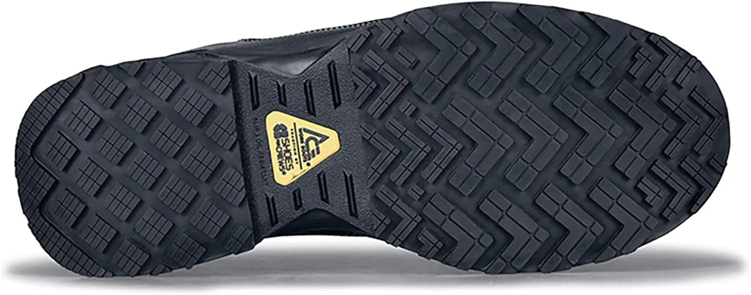 Shoes for Crews Piston, Men's, Women's, Unisex Aluminum Toe (at) Low Work Shoes, Slip Resistant, Water Resistant, Black Shoes
