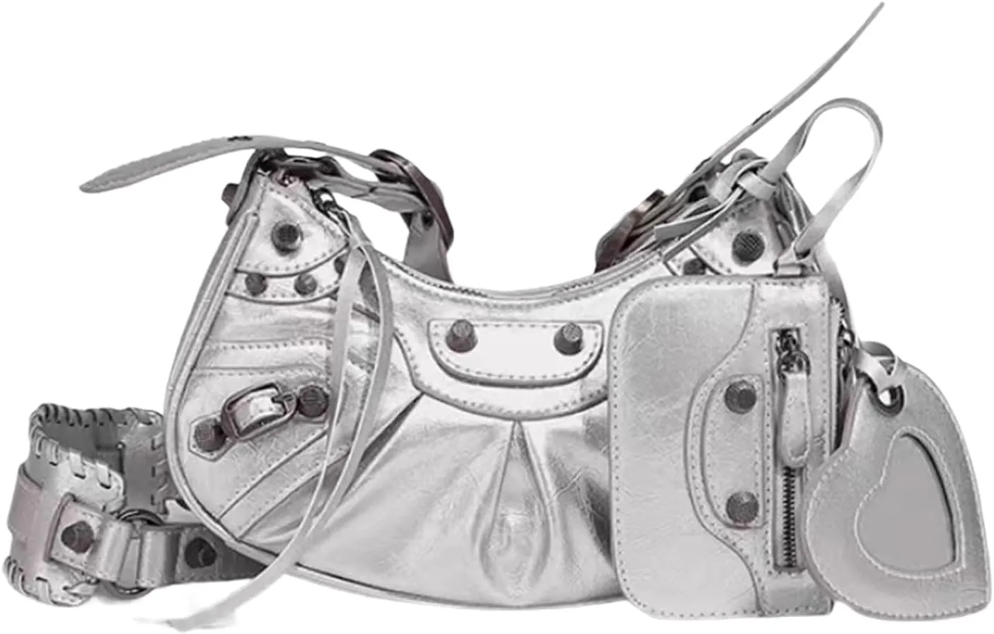 Shoulder Bag for Women Leather Hobo Bag Adjustable Strap Y2K Purse for Women Crossbody Bags Small Punk Purse