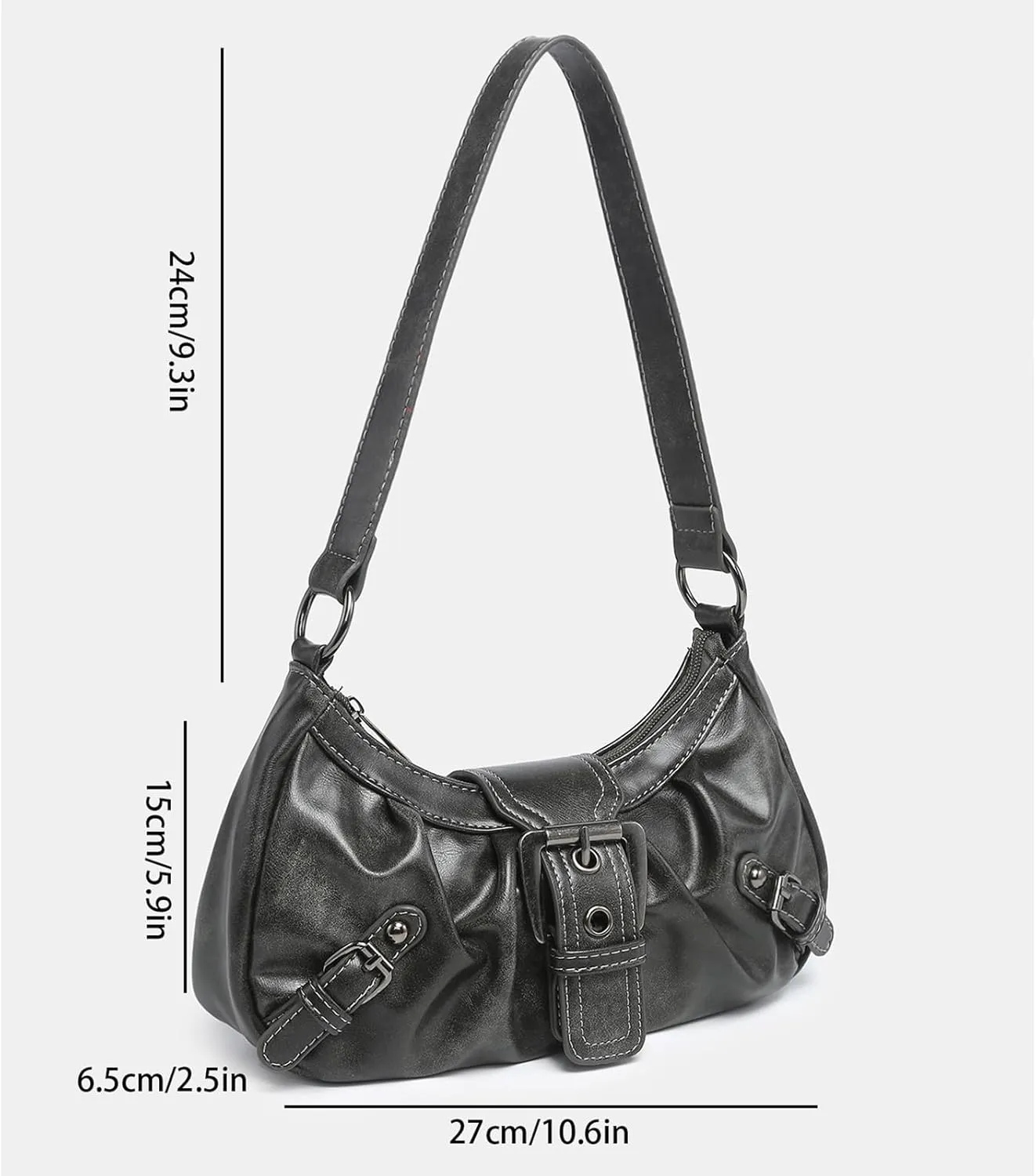 Shoulder Bag for Women Top Handle Handbag Purse Y2K Hobo Clutch Small Punk Purse Trendy