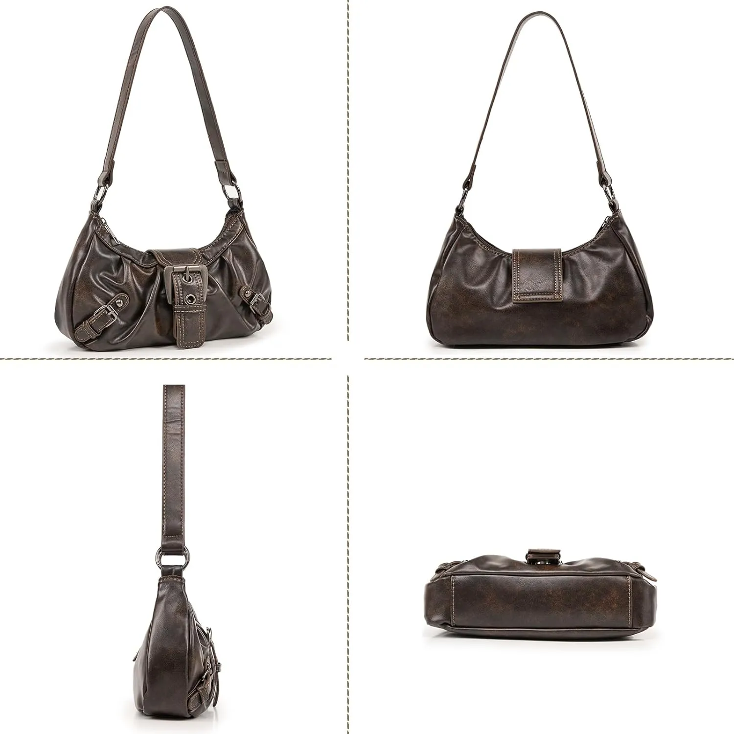 Shoulder Bag for Women Top Handle Handbag Purse Y2K Hobo Clutch Small Punk Purse Trendy