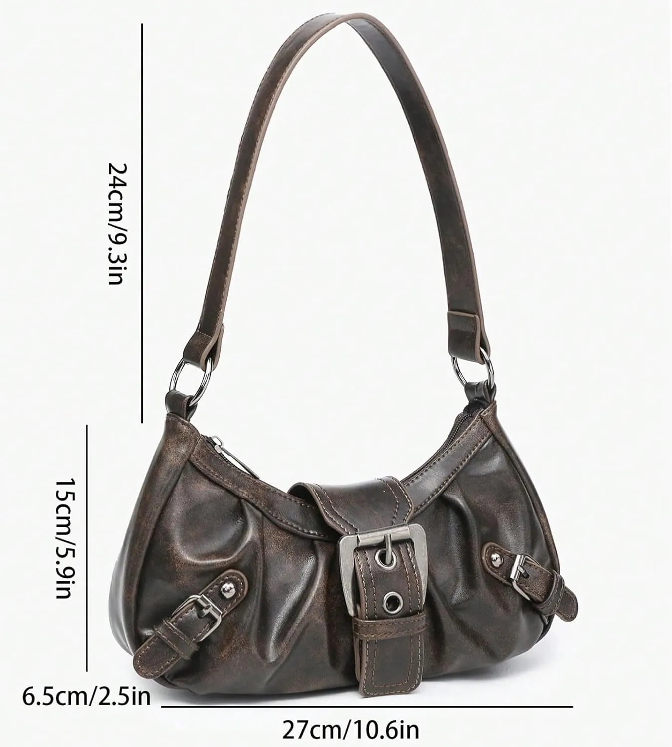 Shoulder Bag for Women Top Handle Handbag Purse Y2K Hobo Clutch Small Punk Purse Trendy