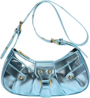 Shoulder Bag for Women Y2K Handbag Crossbody Bag Pleated Purse Hobo Bag