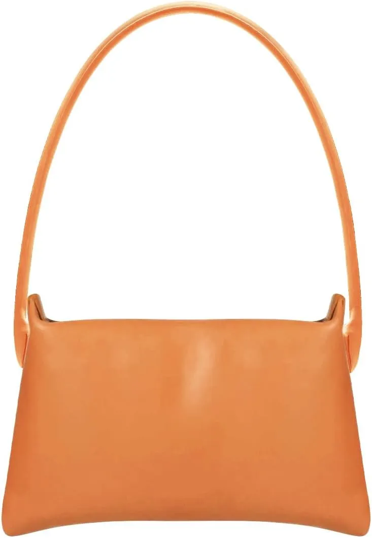 Shoulder Bag for Women Y2K Trendy Purse Rubber Handle Mini Clutch Underarm Purse with Zipper Closure