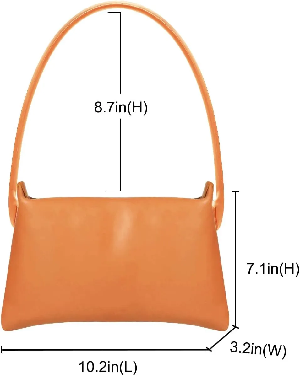 Shoulder Bag for Women Y2K Trendy Purse Rubber Handle Mini Clutch Underarm Purse with Zipper Closure