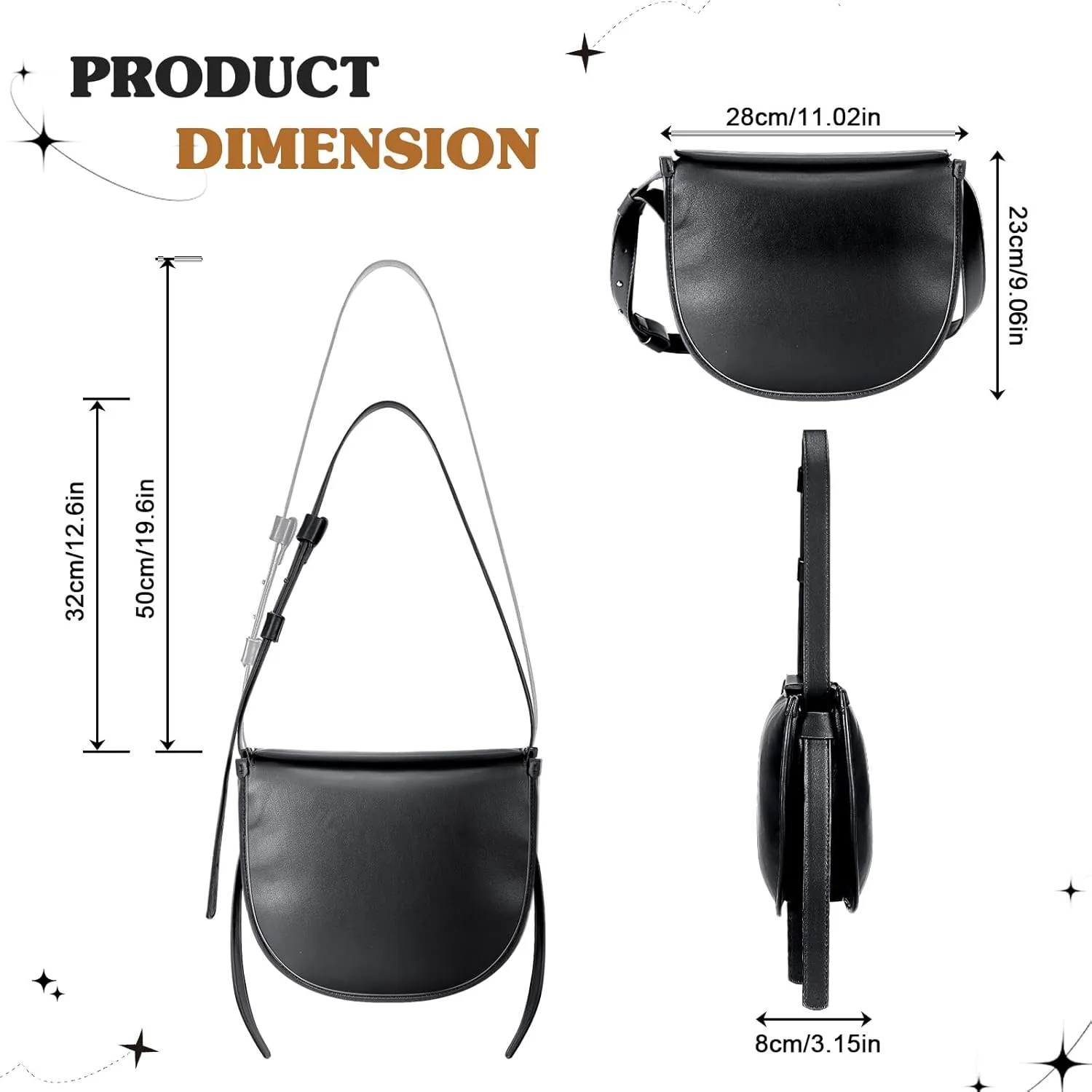 Shoulder Bag for Women,Leather Crescent Crossbody Bags Hobo Handbag Designer Purse with Adjustable Strap