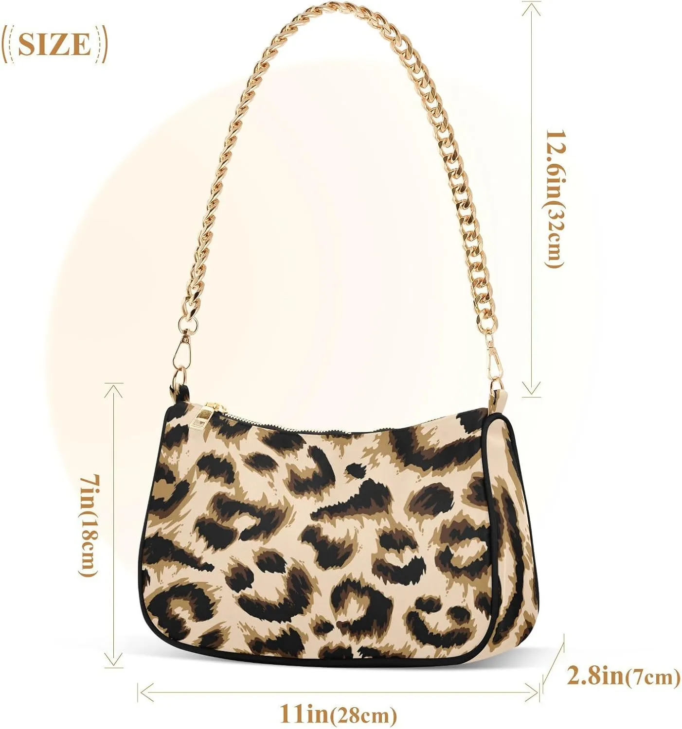 Shoulder Bags for Women Animal Zebra Leopard Cheetah Tiger Print Hobo Tote Handbag Small Clutch Purse with Zipper Closure
